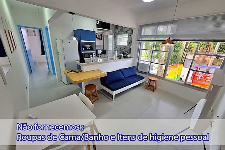 Lindo Ap Funcional, Ar Cond, 100m do mar